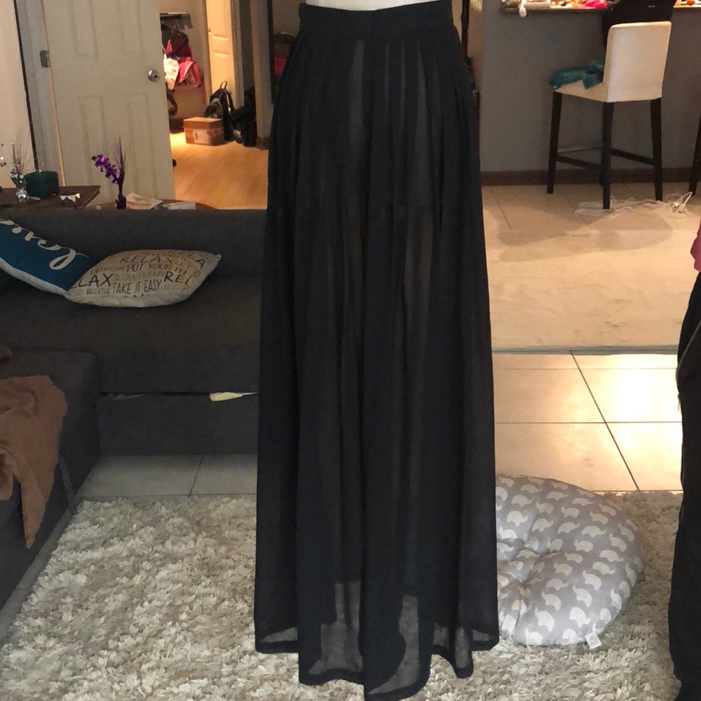 Very long see through pleated fancy pants